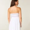 Mini vestido sem alças com smock