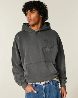 Moletom com capuz e apliques Baggy Cinch Star