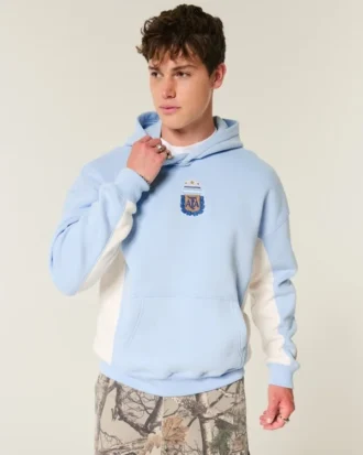 Moletom com capuz e estampa da Associação Argentina de Futebol