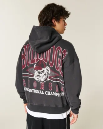 Moletom com capuz e estampa da Universidade da Geórgia Bulldogs