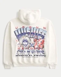 Moletom com capuz e estampa da Universidade de Connecticut Huskies