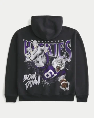 Moletom com capuz e estampa da Universidade de Washington Huskies