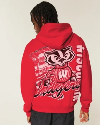 Moletom com capuz e estampa da Universidade de Wisconsin Badgers
