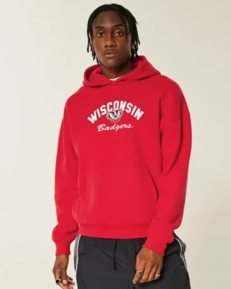 Moletom com capuz e estampa da Universidade de Wisconsin Badgers