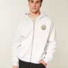 Moletom com capuz e zíper Boxy Zip-Up Club América Las Águilas Graphic Hoodie