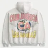 Moletom com capuz e zíper Boxy Zip-Up Club América Las Águilas Graphic Hoodie
