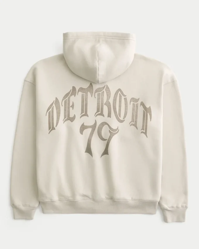 Moletom com capuz e zíper Boxy Zip-Up Detroit 79 Graphic Hoodie