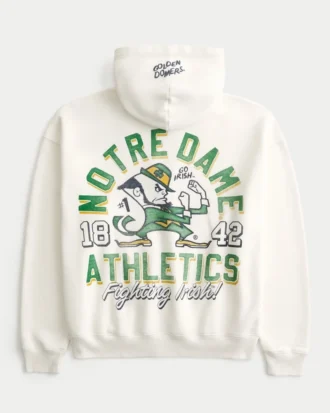 Moletom com capuz e zíper da Universidade de Notre Dame Fighting Irish