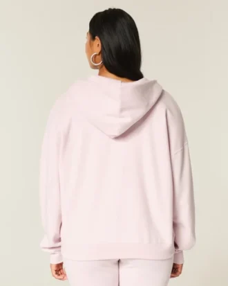Moletom com capuz e zíper oversized