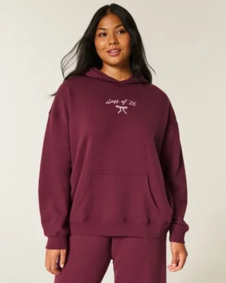 Moletom com capuz oversized com estampa da turma de 26