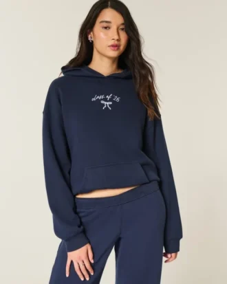 Moletom com capuz oversized com estampa da turma de 26