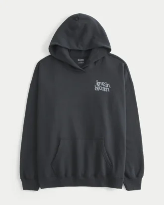 Moletom com capuz oversized com estampa de borboleta