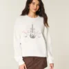 Moletom com estampa de guitarra e tachas Easy New York
