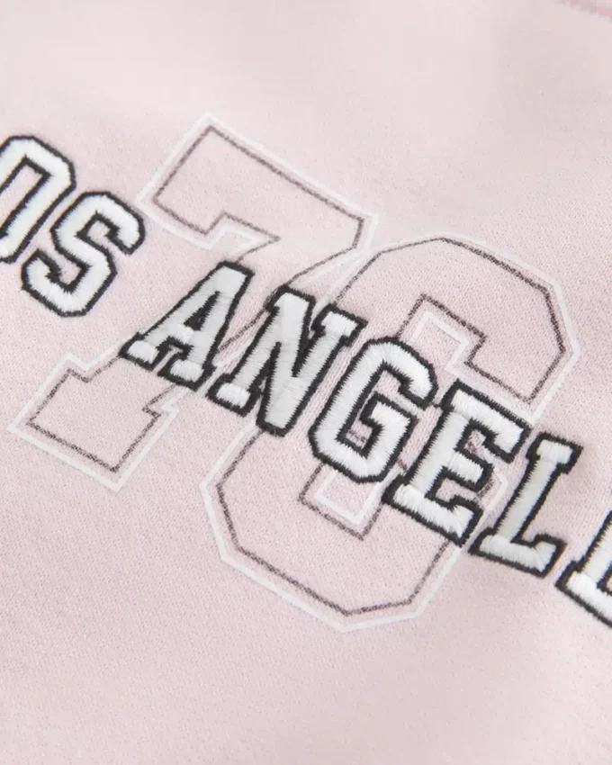 Moletom com estampa de Los Angeles e ombros à mostra