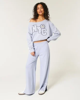 Moletom com estampa NYC e ombros à mostra