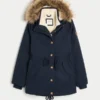 Parka com forro de pele sintética