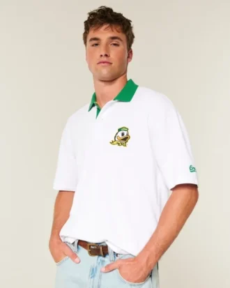 Polo com gráfico da Universidade de Oregon Ducks