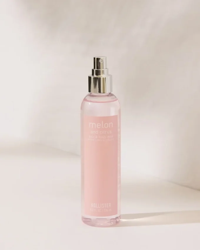 Spray para cabelo e corpo com aroma de melão e frutas cítricas