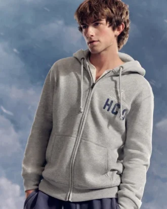Sweatshirt com capuz e fecho de correr com logótipo Surf da Holiday Vault
