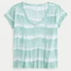 T-shirt com decote em V