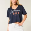 T-shirt com estampa da Universidade de Syracuse e decote fácil