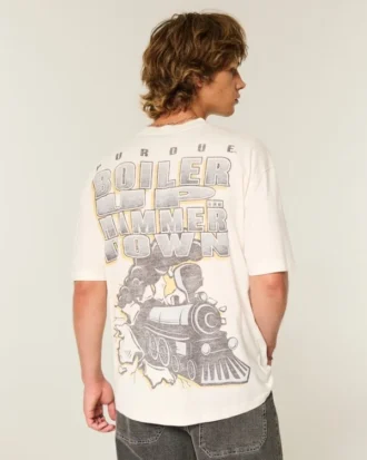 T-shirt com estampado Boilermakers da Universidade de Purdue