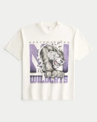 T-shirt com estampado da Northwestern University Wildcats