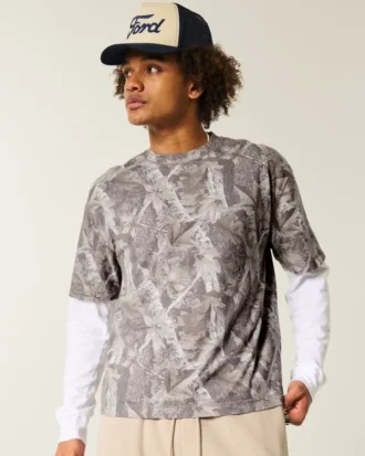 t shirt curta e larga com estampa camuflada 1 330x413 - T-shirt curta e larga com estampa camuflada