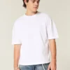 T-shirt curta e larga de malha grossa