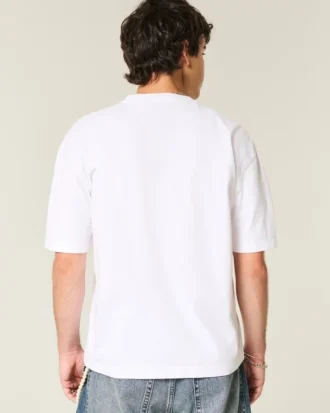 T-shirt curta e larga de malha grossa
