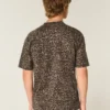 T-shirt de algodão pesado com estampado leopardo