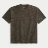 T-shirt de algodão pesado com estampado leopardo
