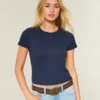 T-shirt de manga curta com gola redonda