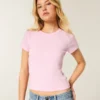 T-shirt de manga curta com gola redonda