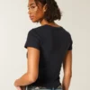 T-shirt de manga curta com gola redonda