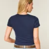 T-shirt de manga curta com gola redonda