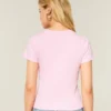 T-shirt de manga curta com gola redonda