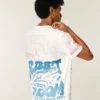 T-shirt descontraída com estampado misto