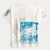 T-shirt descontraída com estampado misto