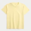 T-shirt descontraída com gola redonda e efeito lavado