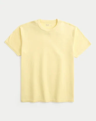 T-shirt descontraída com gola redonda e efeito lavado