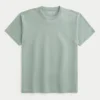 T-shirt descontraída com gola redonda e efeito lavado