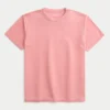 T-shirt descontraída com gola redonda e efeito lavado