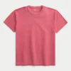 T-shirt descontraída com gola redonda e efeito lavado