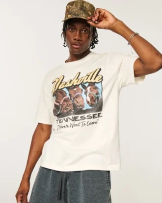 T-shirt gráfica Boxy Cotton Nashville Tennessee