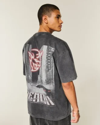 T-shirt gráfica Dodge Demon pesada e quadrada