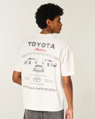 T-shirt gráfica Toyota Supra pesada e quadrada