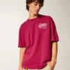 T-shirt larga em algodão com estampado Shady Pine Motel