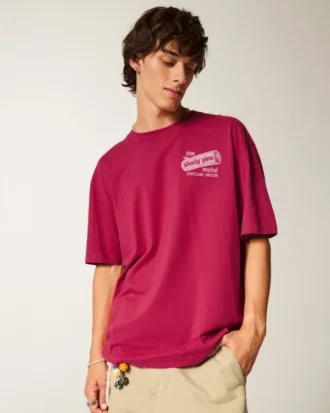 T-shirt larga em algodão com estampado Shady Pine Motel