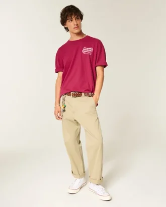 T-shirt larga em algodão com estampado Shady Pine Motel